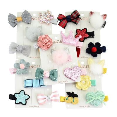 China Hair Ornaments Cute Bowknot Hairpins Baby Cloth Flower Hair Clip Hot Selling Handmade Hair Grips For Kids for sale