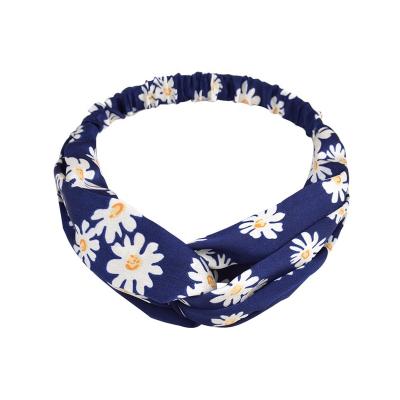 China Hair Ornaments Cross Hair Band Wholesale Elastic Yoga Fashion Floral Headband For Women Scrunch Hair Circle for sale