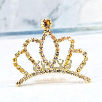 China Hot Sale Princess Crown With Comb Crystal Party Birthday Crowns Rhinestone Children Hair Decorations For Girls for sale