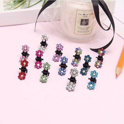 China Crystal Rhinestone Mini Hair Grips Barrettes Hair Decorations Kids Flower BB Hair Claw Clips For Women Girl BB Clip for sale