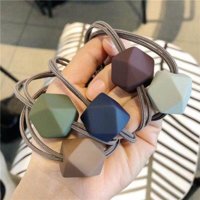 China Korean version of simple octagonal rubber main rope hair tie a ring elastic band of Modilan fresh and fashionable women's OL hair for sale