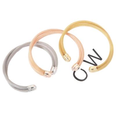 China TRENDY Fashion Opening Style Metal Mesh Cross - Adjustable Size Opening Metal Bracelet Bangle OEM for sale