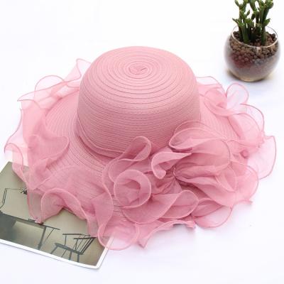 China Korean version of 2022 new party lace hat big-brimmed sun hat ladies outdoor sunscreen top hat for sale