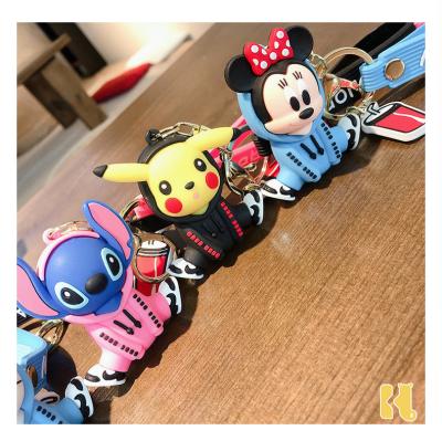 China 3D Holder Key Chains Cartoon Character Soft Plastic PVC Rubber Cute Pendant Key Chains for sale