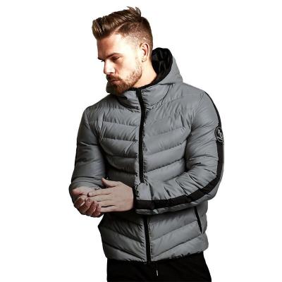 China New Winter Waterproof Fitness Zipper Hooded Warm Cotton-padded Jacket Men's Casual Loose Padded Jacket for sale