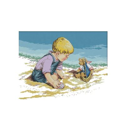 China Europe NKF beach boy figure style free counted baby patterns stamped cross stitch kits for wholesale online for sale