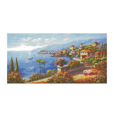 China All over the world NKF style mediterranean landscape big size counted printed cross stitch kit for living room for sale