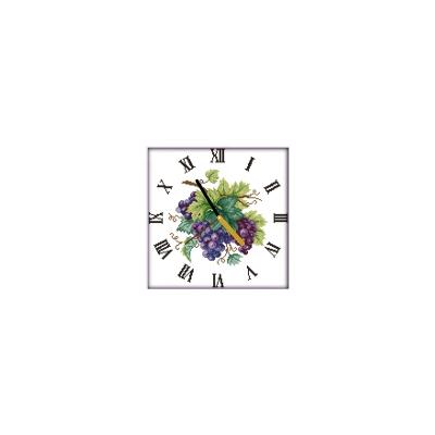 China Europe NKF Purple Grape Clock Face Cross Stitch Kits Cross Stitch Embroidery Circle Canvas Fashion Painting for sale