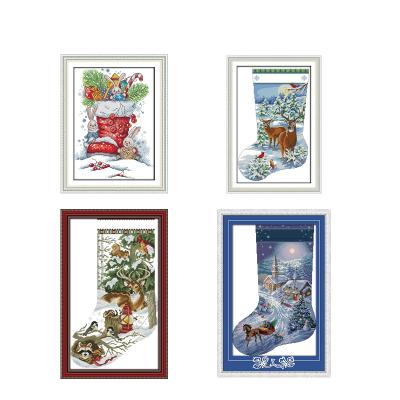 China Worldwide 2019 Hot Selling NKF Christmas Socks Cross Stitch Kits for sale