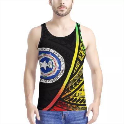 China Gym Casual Tank Top 2021 Polynesian Samoan Tribal Design HOT QUICK DRY CNMI LOGO Sports Unisex Bodybuilding Workout SALE For Men for sale