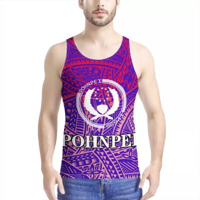 China 2021 HOT SALE Design Polynesian Tribal Pohnpei LOGO Men Summer Beach Samoan Top Tank Tops QUICK DRY for sale