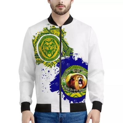 China Breathable Custom New Arrival Winter Polynesian Samoan Tribal Design Mens Casual Zipper Pocket Jacket for sale