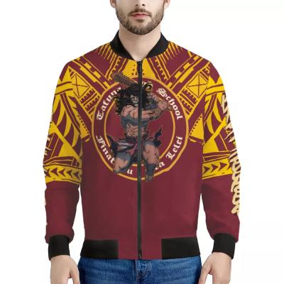 China Custom Warrior LOGO Men Jacket High School Polynesian Samoan Tribal Design Breathable HOT SALE Big Size for sale