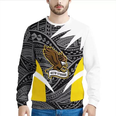 China Anti-wrinkle Polynesian Samoan Tribal Design AETO S custom high school pattern long plus size sweaters for men sweaters for sale