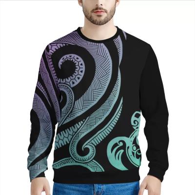 China Anti-Wrinkle Polynesian Samoan Tribal Print Men's Oversized Hoodie With Pocket Custom Mens Hoodies Sweatshirts for sale