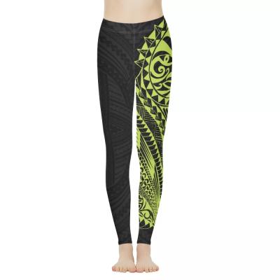 China Wholesale Latest Polynesian Samoa Polynesian Print Stretch Waisted Compression Yoga Woman Pants Fitness Breathable Tribal Comfortable Yoga Pants High for sale