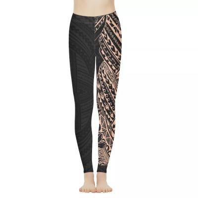 China Wholesale Samoa Polynesian Polynesian Samoa Low Waisted Compression Yoga Pants Fitness Stretch Print Breathable Tribal Comfortable Yoga Pants High for sale