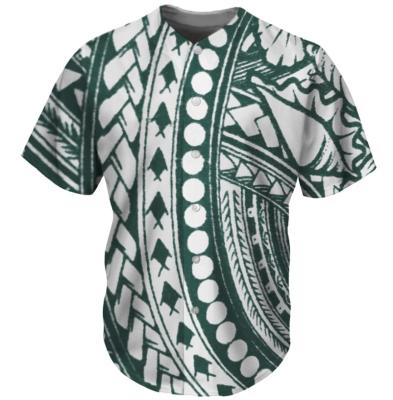 China New Design Baseball Green Color Breathable Polynesian Uniform Tribal White Apparel Custom Fashion Knit Breathable Baseball Tank Top for sale