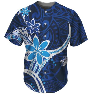 China New Design Polynesian Tribal Polynesian Uniform Breathable Polynesian Tribal Black Blue Apparel Custom Fashion Knit Breathable Baseball Tank Top for sale