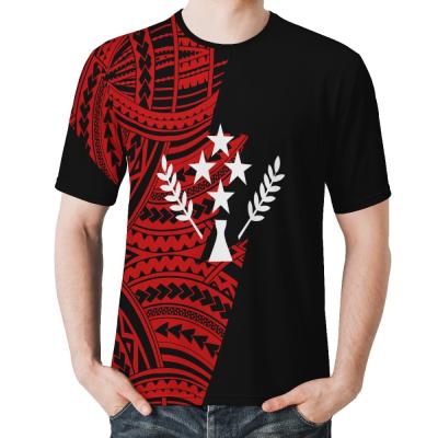 China 1 Tribal Custom Casual Plus Size Men Shirt Unique Design Polynesian Kosrae Kosrae Drop Shipping MOQ Viable Short Sleeve T-Shirt for sale