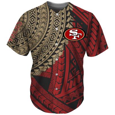 China 2021 Breathable Newcomers Fashion Baseball Polynesian Tribal Apparel Designs Custom NFL Uniform Team Knit Breathable Baseball Jersey for sale