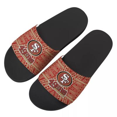 China Fashion Trend Design Polynesian NFL American Football Team Printing Pod Polynesian Samoan Beach Shoes Open-Toe Style Indoor Home One-Piece Sandals for sale