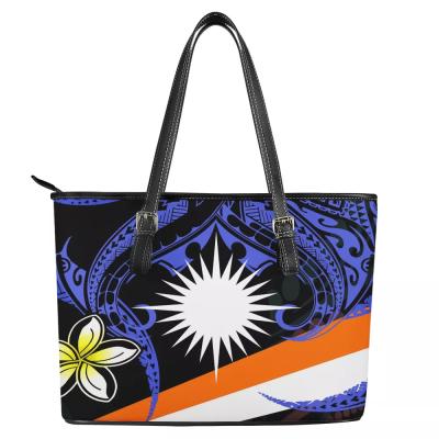 China Fashoion Factory Price High Quality Polynesian Samoan Tribal Design Custom Marshall Islands Logo Handbags For Women Shoulder Bags for sale