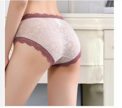 China Wholesale Women's Breathable Panties Ladies Lace Up Sexy Underwear Women Translucent Panties for sale