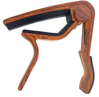 China OEM Service Brand High Quality Custom Made Zinc Alloy Acoustic Wood Style Custom Guitar Capo for sale