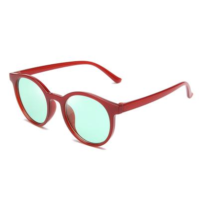 China 2022 New Arrival Retro Fashion Sun Glasses Luxury Fashionable Logo Frame Flexible Plastic Sunglasses Wholesale Cute Shade Round For Kids Children for sale