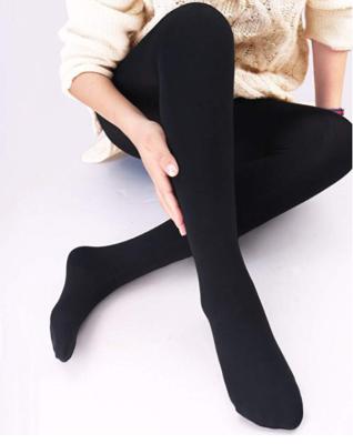 China Breathable Seamless Opaque Warm 600D Fleece Striped Footed Tights Or Gaiters For Women - Shape Your Legs for sale