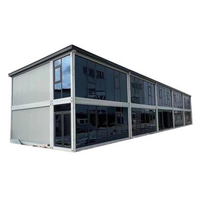 China Detachable Container house Waterproof Fireproof Prefab Modular Glass Wall Container Office with Plastic Steel Window for sale