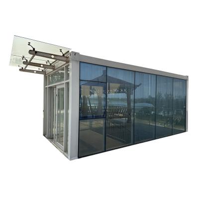 China Aluminum Window Good Sale Modular Tiny Home Rock Wool Sandwich Panel Steel Frame Glass Curtain Customized Prefab Flat Pack Container House for sale