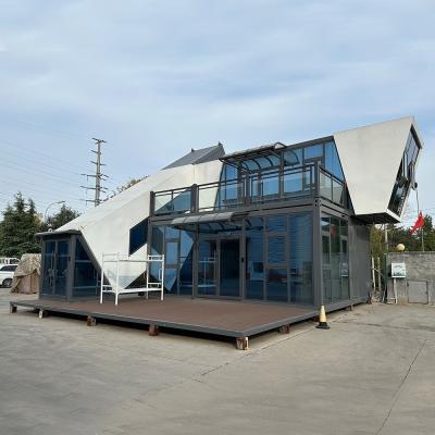 China Moderno estilo de diseño de acero de 40 pies de instalación rápida Casa de contenedores prefabricada Casa de contenedores modular de paquete plano a prueba de fuego en venta