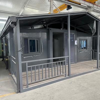 China Local Standard Electricity and Top Roof Water Proof Homes Prefab Steel Expandable Container Houses Expandable Folding Container House for sale