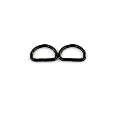 China Wholesale Sturdy and Durable Bag Accessories Handle D Ring Iron D-Ring Custom Buckle Black Metal D-Ring for Handbags for sale