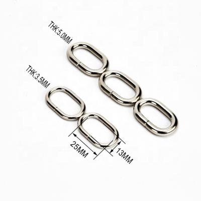 China 25MM 13MM Strap Hardware Iron Buckle Strap O Ring Bag Accessories Handbag Metal Strap Sturdy and Durable Wholesale Oval Ring for sale