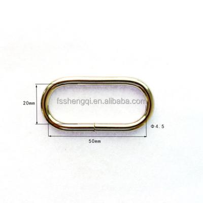 China Wholesale Sturdy And Durable O Ring Strap O Ring Bag Accessories Handbag Metal Strap Hardware Iron Buckle 50Mm 20Mm Oval Ring for sale