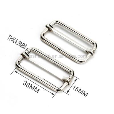 China Sturdy and Durable 38MM 15MM Backpack Roller Pin Buckle Webbing Tri Glide Sliders Buckle Handbag Strap Adjustable Buckle for sale