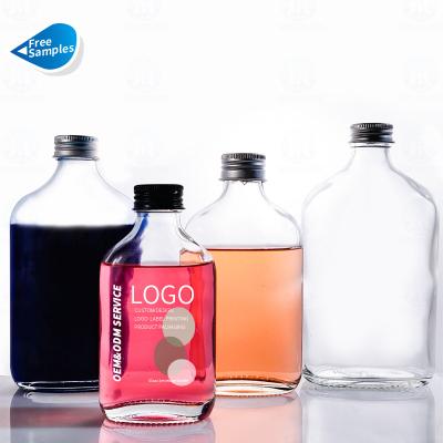 China Beverage factory directly sell beverage glass bottle for juice/whiskey/tea/coffee/milk with aluminum cap for sale