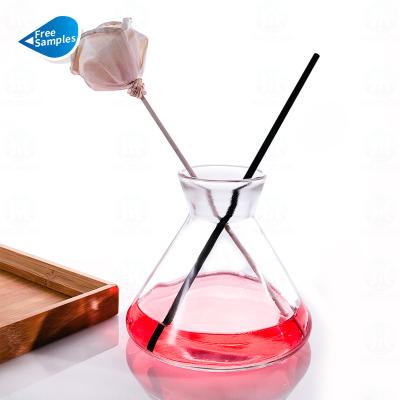 China Household Products Wholesale New Design Reed Diffuser Bottle Aroma Bottle 250ml Luxury Glass Conical Shape Customizable for sale