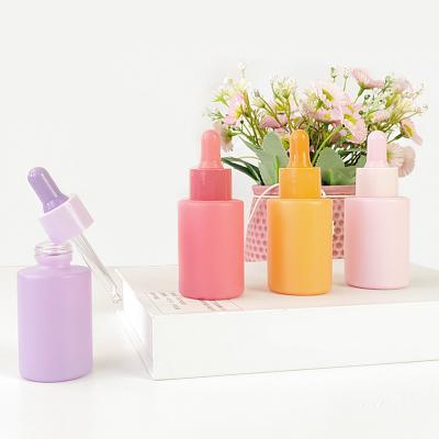 China Hot Selling Cosmetic 30ml Essential Oil Dropper Bottles Colored Glass Bottle Glass Bottle With Package Box for sale