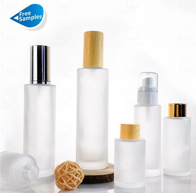 China 30ml 60ml 90ml 100ml 120ml Cosmetic Luxury Frosted Cosmetic Packaging Lotion Pump Bottle Spray Glass Bottle for sale