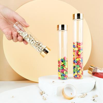 China Wholesale 30mm Diameter High Borosilicate Glass Tube Medicine Glass Bottle Storage Jars Glass Vials With Metal Screw Cap for sale