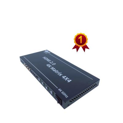 China Maximum power-down memory support input 3840x2160@60 4 input hdmi matrix 4 in 4 4x4 switch with IR for sale