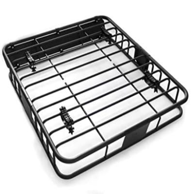 China Aluminum Universal Black Roof Rack Cargo Carrier With Luggage Hold Basket for sale