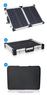 China Anti Aging Folding Waterproof Solar Panel Kits High Power Stability  2 X 20W for sale