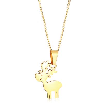 China Wholesale FASHIONABLE Christmas Party Hot Cute Elk New Year Styles Custom Necklace for sale