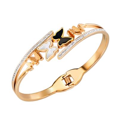 China Best Hot Selling FASHIONABLE Gold Plated Stainless Steel Butterfly Bracelet for sale