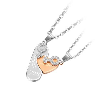 China Casual Couples Love Stainless Steel Women Pendant Necklace Jewelry for sale